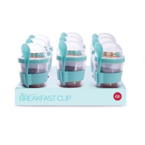 Is Gift Breakfast Cup with Spoon (9Disp) Blue 16x11x9cm