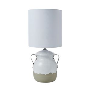 Amalfi Finley Table Lamp White Crackle/Grey/White 33x33x55cm