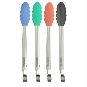 Bright Mini Silicone Tongs 4 Asst Colours
