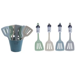 Zeal Classic Silicone Slotted Turner 4 Asst Colours 5 Green/5 Cream/5 Pale Blue/5 Grey 30x10x2cm