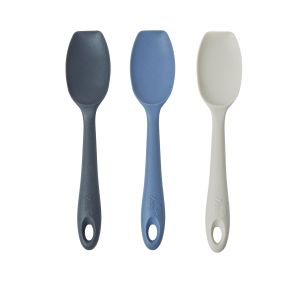 Zeal Cosy Silicone Spatula Spoon 3 Asst Colours Cream/Charcoal/Dark Blue 26x6x2cm