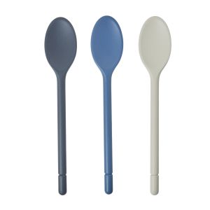 Zeal Cosy Silicone Cook's Spoon 3 Asst Colours Cream/Charcoal/Dark Blue 30x5.5x1.5cm