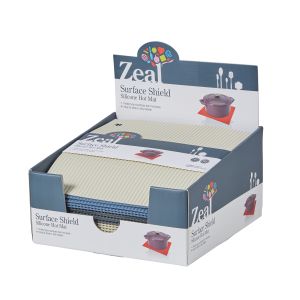 Zeal Cosy Silicone Hot Mat Large 3 Asst Colours Cream/Charcoal/Dark Blue 22x22x0.3cm
