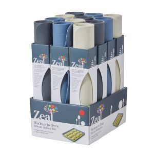 Zeal Cosy Silicone Baking Mat 3 Asst Colours Cream/Charcoal/Dark Blue 42x29x0.2cm