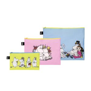 LOQI Moomin Together Zip Pocket 3pcs Set Multi-Coloured