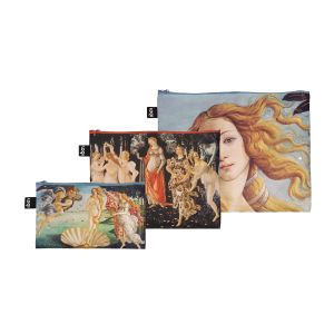 LOQI Sandro Botticelli Zip Pockets 3pcs Set Multi-Coloured 32x25cm/27x20cm/23x13cm