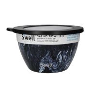 S'well Azurite Marble Salad Bowl Kit 1.9L Blue 20.8x19.1x11.7cm