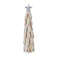 Rogue Wooden Tree with Star White 11x11x44cm
