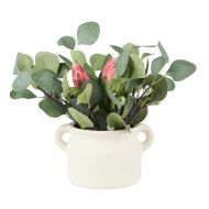 Rogue Protea Eucalyptus Pod Mix-Rosario Pot Pink/White 40x40x28cm