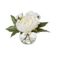 Rogue Peony- Sphere Vase White 22x22x19cm