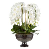 Rogue Phalaenopsis Full-Dahlia Bowl White/Glass 60x71x78cm