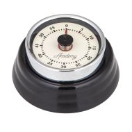 Academy Brontë Mechanical Timer with Magnet 60 Minute Black/Cream 7.5x7.5x3cm/60 Minutes