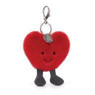 Jellycat Amuseable Heart Bag Charm Red & Black 16x9x3cm