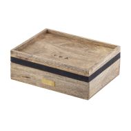 Academy James Tea Box Natural/Black/Gold 25x20x8cm