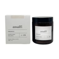 Amalfi Candle in Glass Jar with Blk Lid Persimmon Brown 7.2x9cm