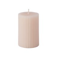 Amalfi Scented Ribbed Pillar Candle Vanilla Buff 5x7.5cm
