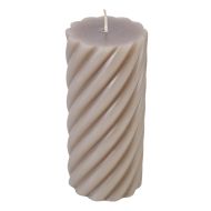 Amalfi Maisie Swirl Pillar Candle Taupe 7x7x15cm