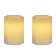 Amalfi Trinity LED Pillar Candle 2pcs Set White