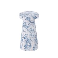 Amalfi Provincial Watercolour Ceramic Candle Holder White/Blue 14x14x24cm