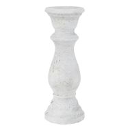 Amalfi Presly Ceramic Candleholder Medium White Wash 11.5x11.5x31.5cm