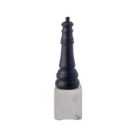 Amalfi Queen Chess Sculpture with Marble Base Black/White 8x8x28cm