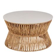 Amalfi Alfresco Twisted Weave Storage Coffee Table Stone Wash White/Natural 70x70x40cm