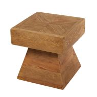 Amalfi Reclaimed Pine Wood Square Side Table Natural 50x50x50cm