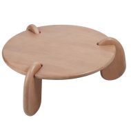 Amalfi Kidney Leg Wooden Coffee Table Light Brown 90x90x40cm