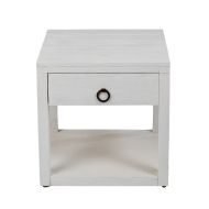 Amalfi Sandblasted Coastal Wood Side Table White 50x50x50cm
