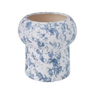 Amalfi Provincial Watercolour Ceramic Vessel White/Blue 25.5x25.5x24.5cm