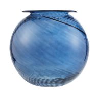 Amalfi Hana Ribbed Swirl Vase Large Blue 24x25cm
