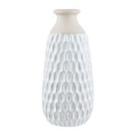 Amalfi Chichi Textured Vase Medium White & Brown 14x14x30.2cm