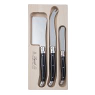 Andre Verdier Debutant Cheese Knife 3pcs Set Black Cleaver 21cm/Cheese 23cm/Pate 17cm