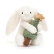 Jellycat Bashful Bunny with Christmas Tree Cream 8x9x18cm