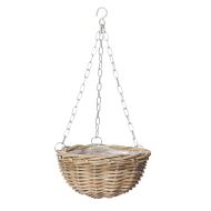 Rogue Rattan Hanging Bowl with Liner Natural 30x30x45cm