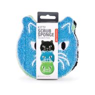 Kikkerland Cat Sponges (Set of 3) Multi-Coloured 2x10x10cm