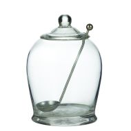 Davis & Waddell Olive Jar with Spoon Clear & Stainless Steel 10x10x15cm