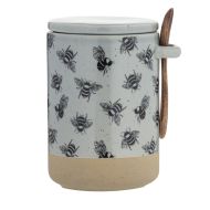 Davis & Waddell Beetanical Bee Canister with Spoon Grey & Natural 10x10x15cm/720mL
