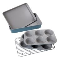 Davis & Waddell Manor Bakeware 5pcs Set Blue 30x20cm Rack​/2x6 Muffin Tin​/34cm Oven Tray​/34cm Roasting Pan