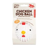 Kikkerland Kobe Chicken Dog Ball White 9cm Dia