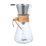 Leaf & Bean Glass Coffee Pot With Stainless Steel Filter Clear 8x8x21cm/600ml