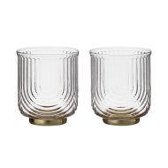 Davis & Waddell Avery Double Old-Fashioned 2pcs Set Clear & Gold 8x8x10cm/350ml