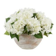 Rogue Hydrangea Bush-Earthenware Bowl White 50x50x38cm