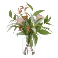 Rogue Protea Kangaroo Paw-Pauline Vase Pink & Yellow 42x30x46cm