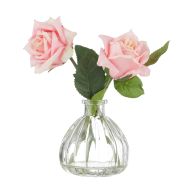 Rogue Mimi Rose-Clear Glass Vase Pink 16x13x20cm