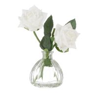 Rogue Mimi Rose-Clear Glass Vase White 16x13x20cm