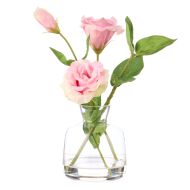 Rogue Lisianthus-Glass Vase Pink 26x15x27cm