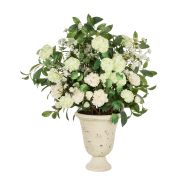 Rogue Snowball Peony Garden Mix-Vintage Urn White 63x104x107cm