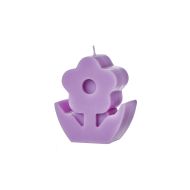 Emporium Daisy Unscented Candle Purple 7x7x8cm