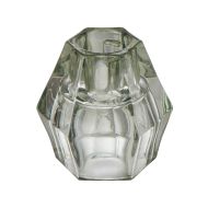 Emporium Glass Tealight and Pillar Holder Green 7x7x8cm